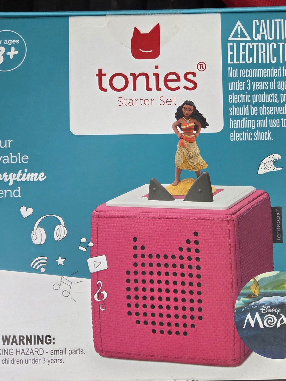 Moana Tonies Starter Set Portable Audio Cube - Pink